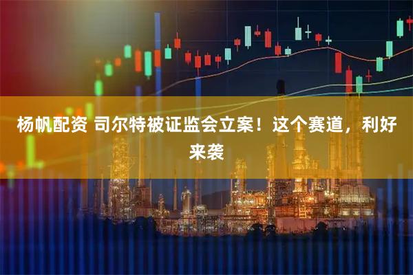 杨帆配资 司尔特被证监会立案！这个赛道，利好来袭